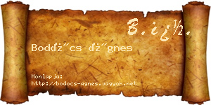 Bodócs Ágnes névjegykártya