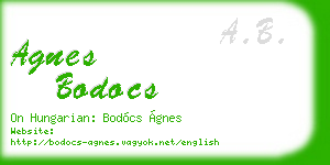 agnes bodocs business card